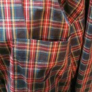 Nautica Blue Red Plaid Single Pocket‎ Men's XXL Shirt RN67835.